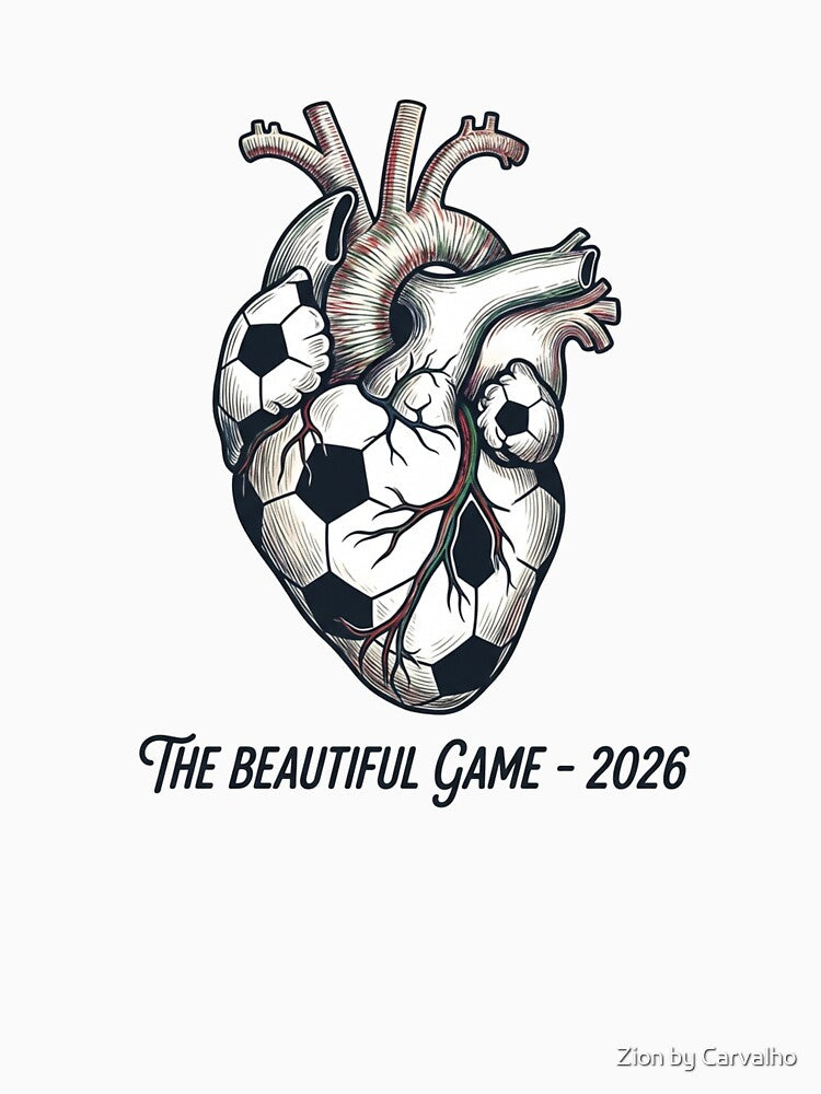 Anatomical Soccer Heart Shirt, The Beautiful Game 2026 Tee, Soccer Lover Gift, Football Passion Graphic, Artistic Sports T-shirt by Zion by Carvalho