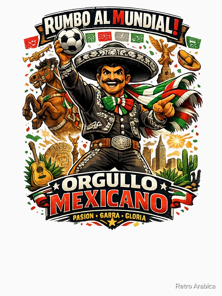 Mexico World Cup 2026 Mariachi Fan Art by Retro Arabica
