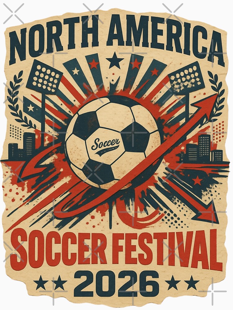 North America Soccer Festival 2026 Vintage Retro Sports Design by MeowTouch Art