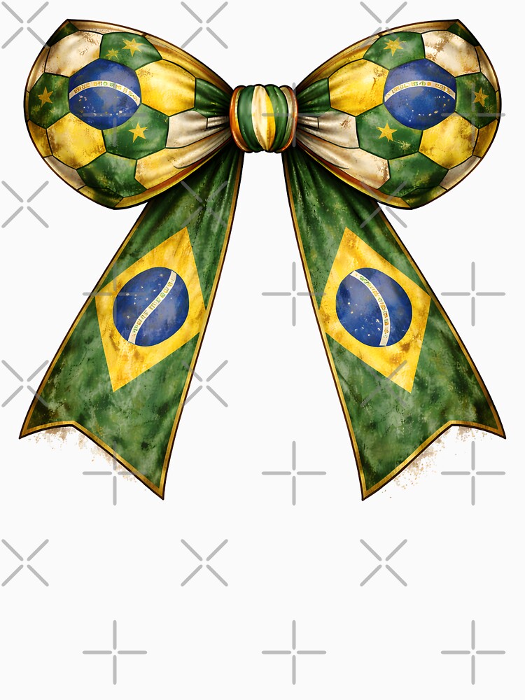 Patriotic Soccer Bow with Vintage Brazil Flag – Soccer Fan Coquette Bow by MuniraWearify