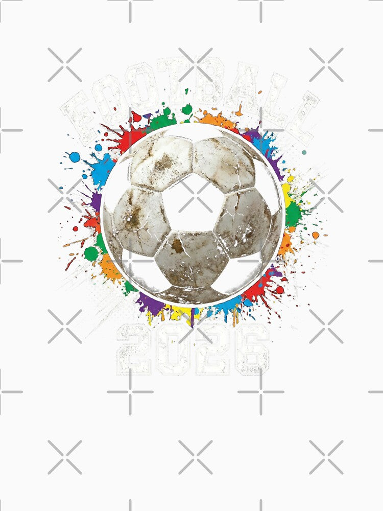 Vintage Football 2026 Colorful Paint Splatter Art by Imaginationbeyond