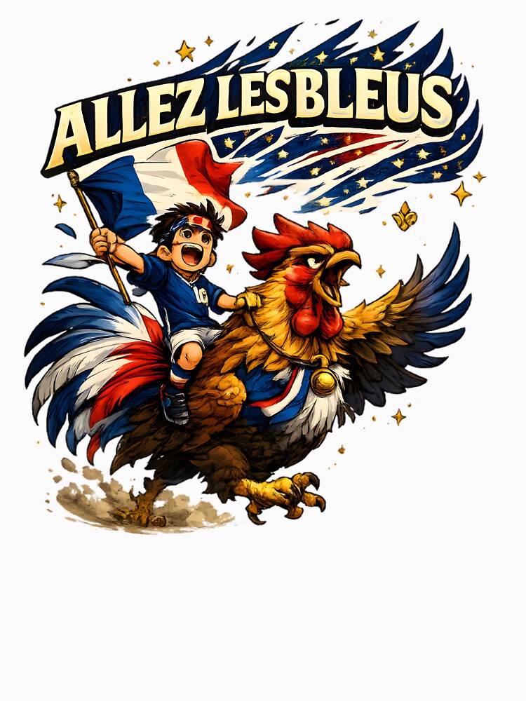 French Rooster Football Fan T-Shirt by Drofted