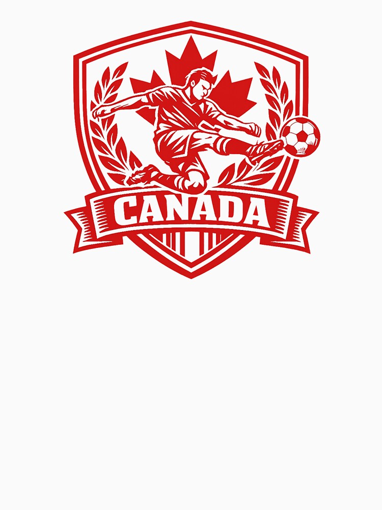 Canada Soccer Crest Shirt – Maple Leaf Football Player Graphic, Canadian Pride Sports Design by JonelCrafts
