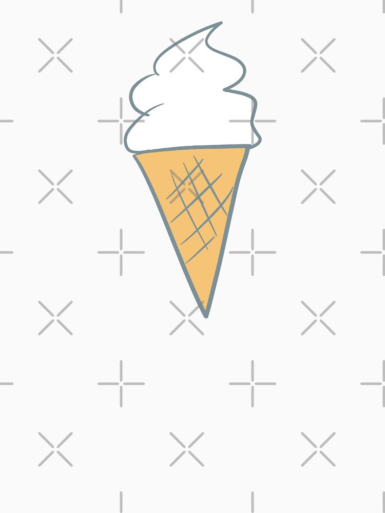 Soft-Serve Cartoon Style Vanilla 99 Ice Cream Gray by Karen Ekdahl