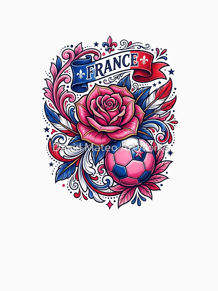 France Rose — Neo Traditional Football Illustration World Cup 2026 by David Mateo ArtWorks