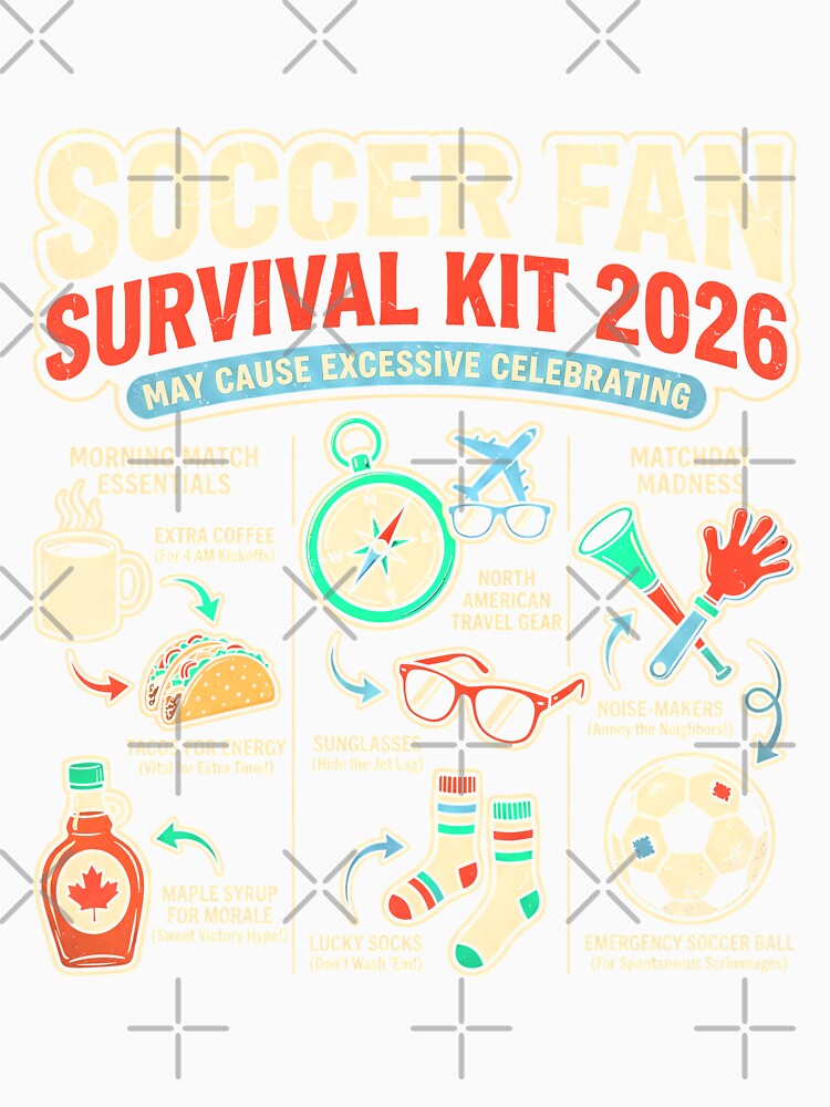 Soccer Fan Survival Kit 2026 – Funny Tournament Essentials Retro Design by DesignDoodleArt