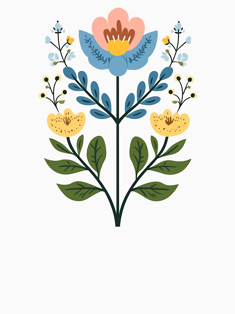 Blue and Pink Flower Folk by Tulungletoy