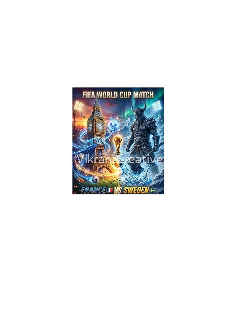 France vs Sweden Eiffel Tower Viking Hammer Sticker — Time Portal vs Thor World Cup 2026 Soccer Decal by VikrantCreative