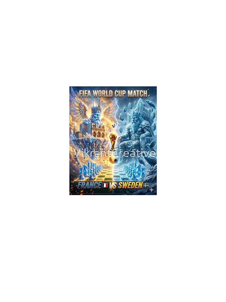 France vs Sweden Chess Gods World Cup 2026 Sticker — Notre Dame Crystal King vs Ice Viking Rune Decal by VikrantCreative