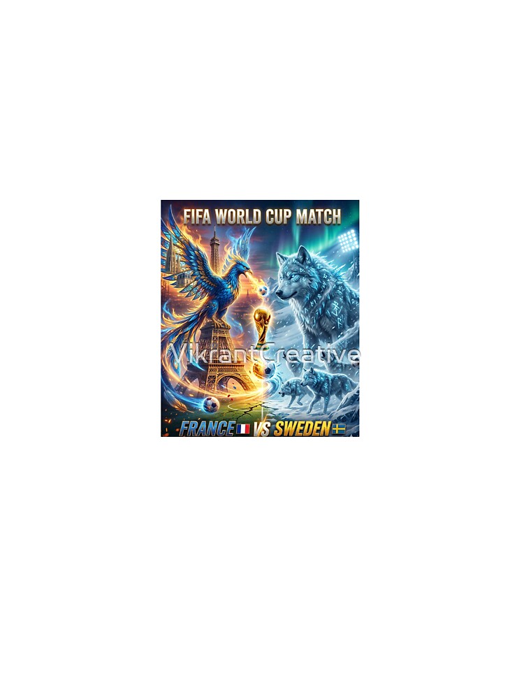 France vs Sweden Phoenix vs Ice Wolf Sticker — Eiffel Fire Bird vs Norse Wolf Pack World Cup 2026 Decal by VikrantCreative