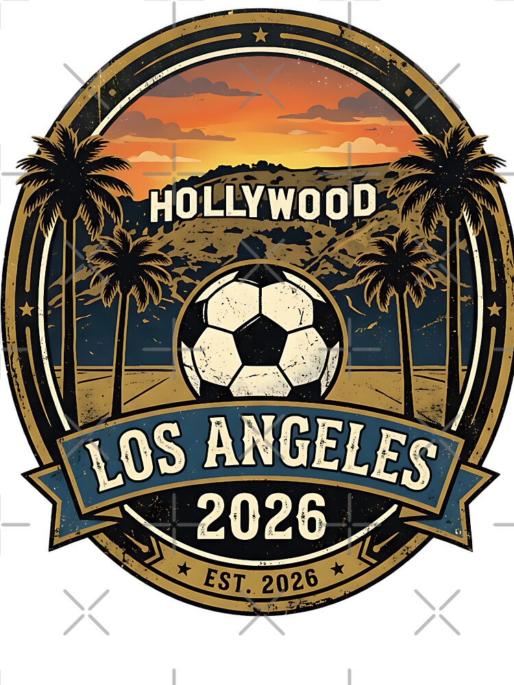 Los Angeles 2026 World Cup Host City Vintage Football Badge — Hollywood Soccer Crest by BrickByDream