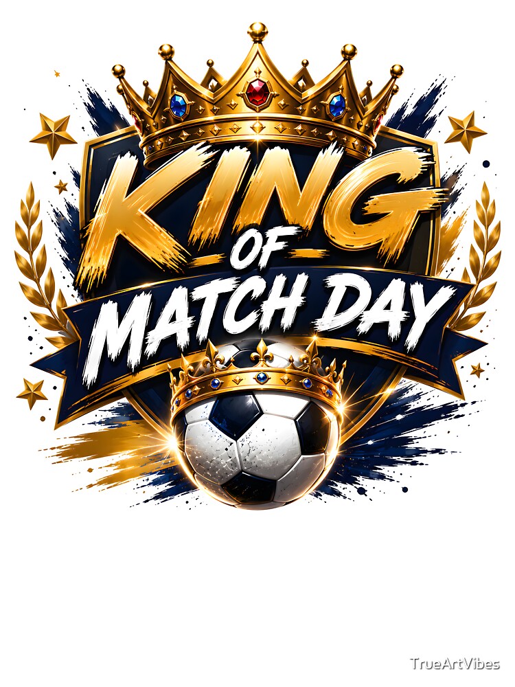 Football Fan Crown Soccer Ball T-Shirt by TrueArtVibes