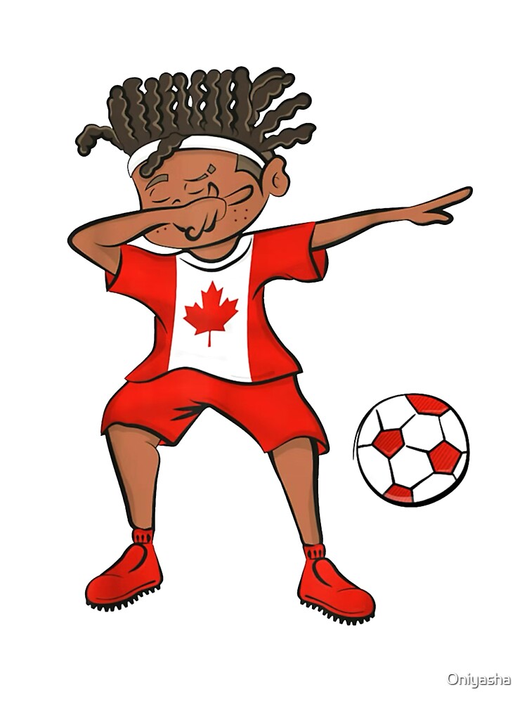 Canada Soccer Kid Dab Pose – Cute Football Celebration Art by Oniyasha