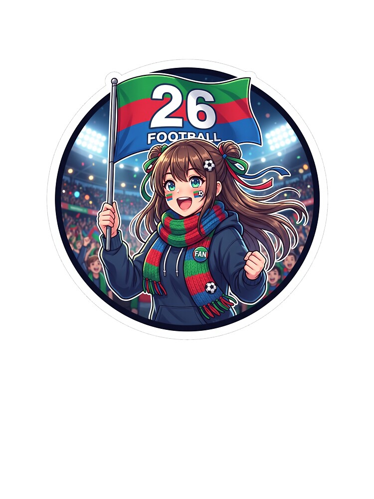 Kawaii Soccer Fan Girl World Cup 2026 Sticker by sillyweas