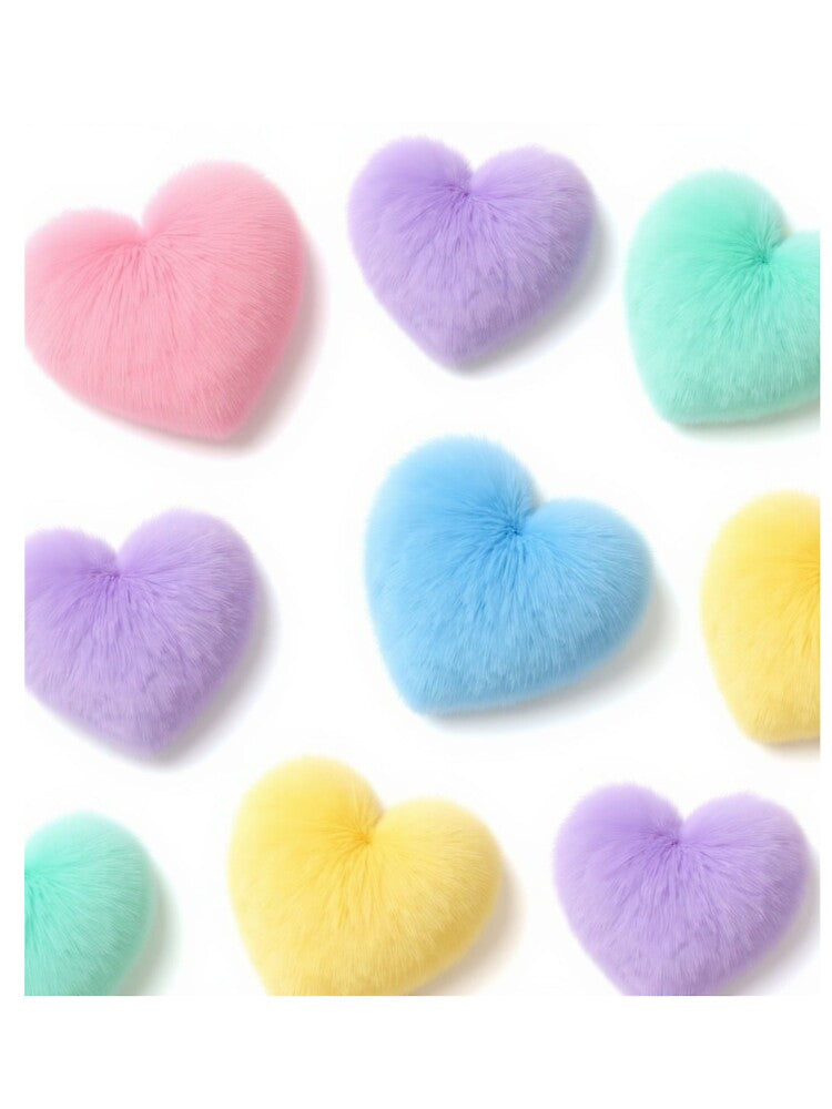 Fluffy Pastel Hearts Pattern | Kawaii Dreamy Aesthetic by DesignsByTaara