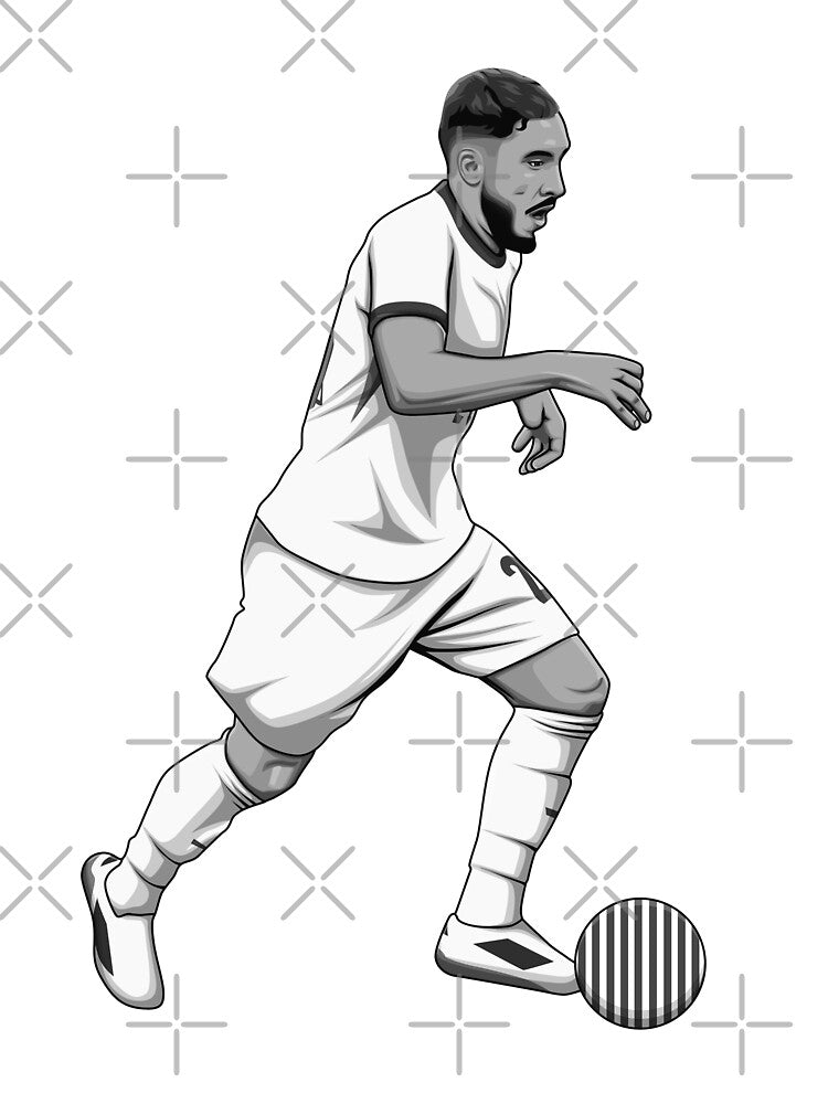 Rayan Cherki Black and White Version by Aldduardo