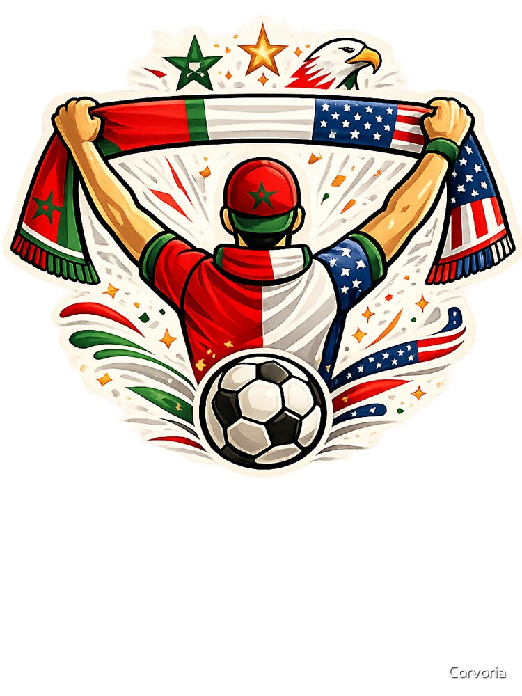 USA Morocco Soccer Support Together by Corvoria
