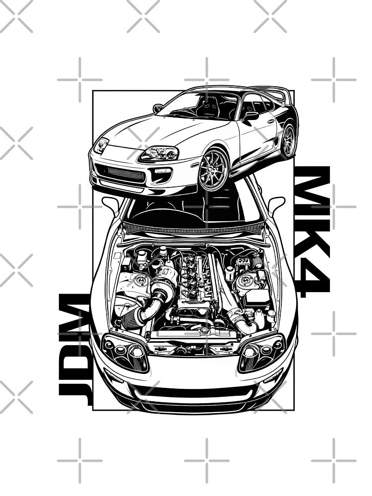MK4 Legend - 2JZ Technical Engine Art by kuruuumaa