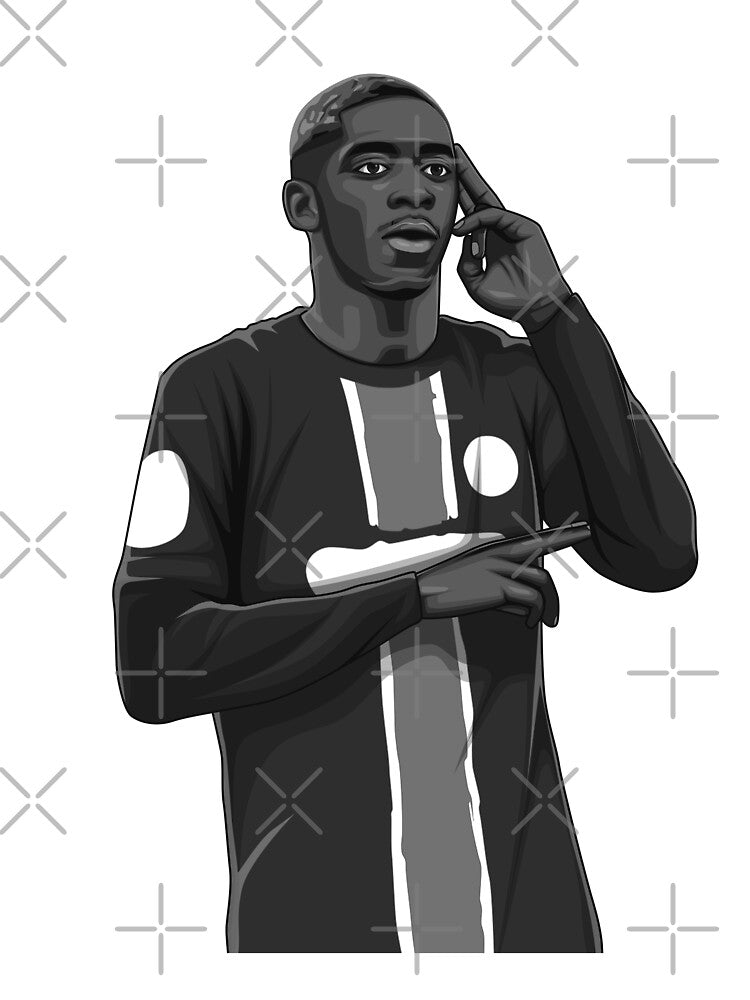 Ousmane Dembele Black and White Version by Aldduardo