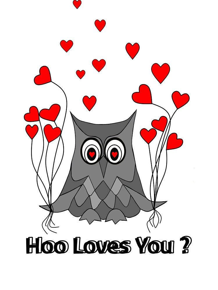 Funny Valentine Owl by Sartoris Art