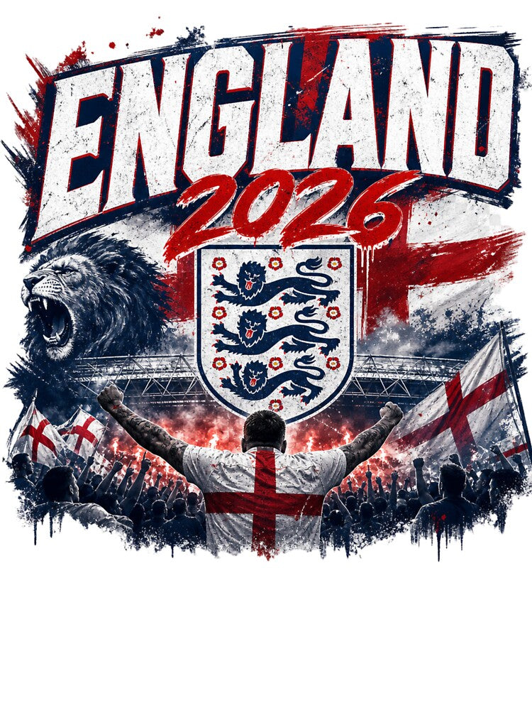 England 2026 Football World Cup Glory | Three Lions Fan Supporter Shirt by rushaib