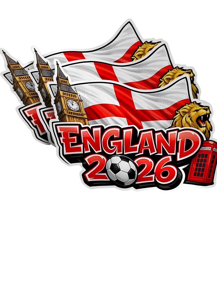England Football Fan Cartoon Sticker | Three Lions Supporter by aminesez22