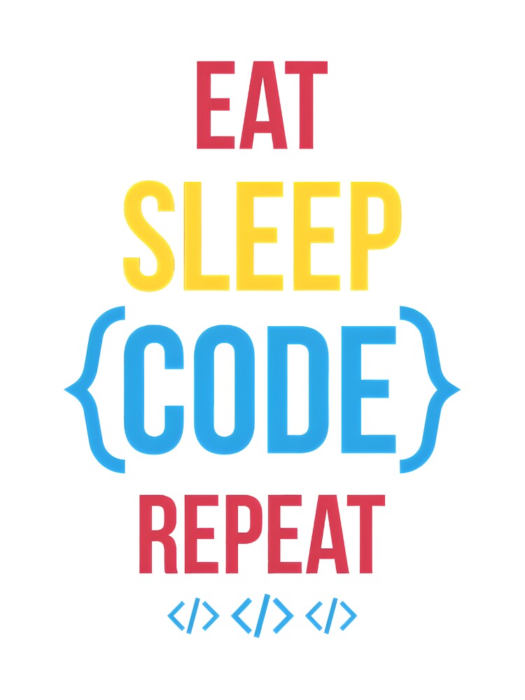 Eat Sleep {Code} Repeat Funny Notch Style Coder T-Shirt Design by Zenith Design