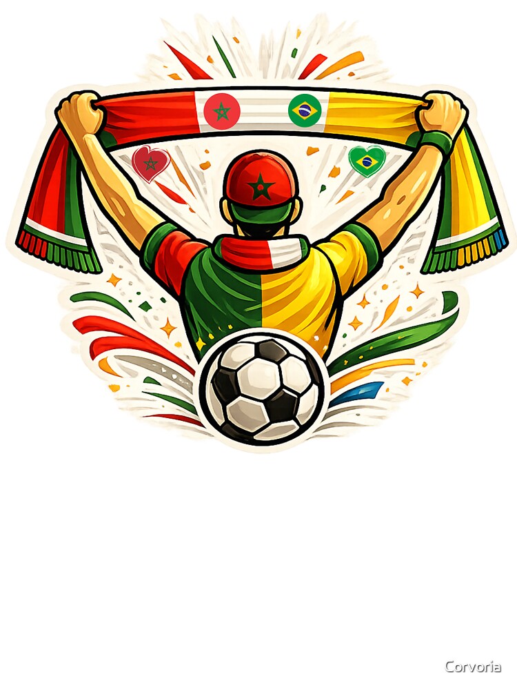 Brazil Morocco Soccer Support Together by Corvoria