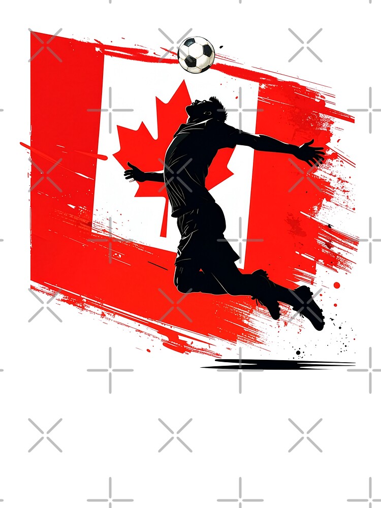 Canada Soccer Player Art — Canadian Football Flag Action Fan Print by icemanphotos