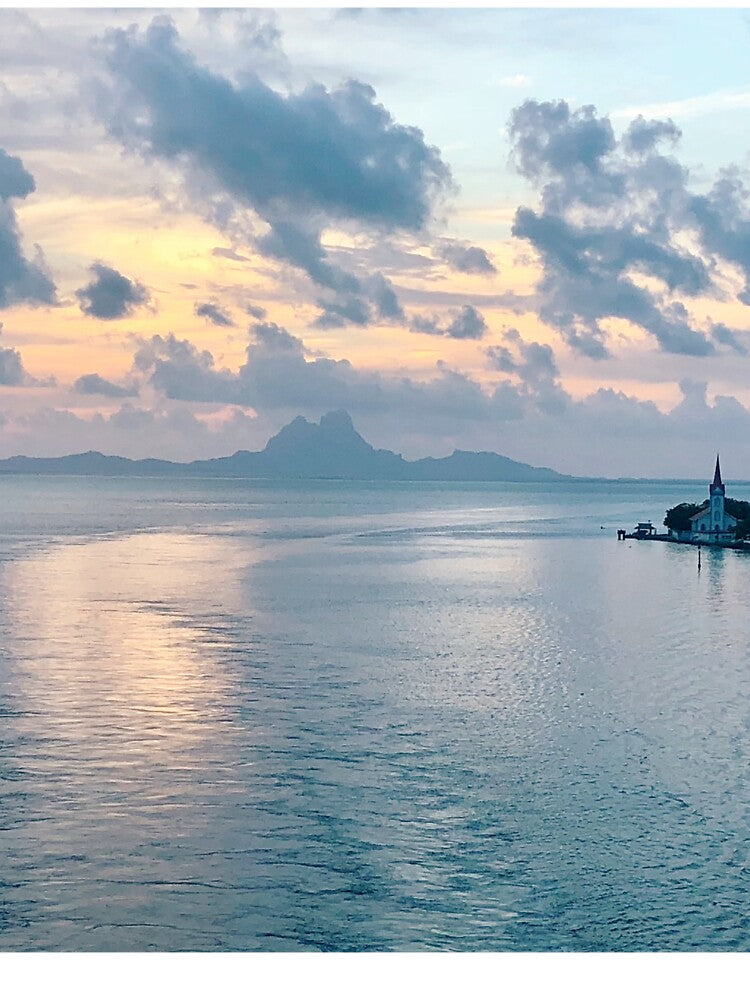 Tropical Bora Bora Ocean Sunset by newburyboutique