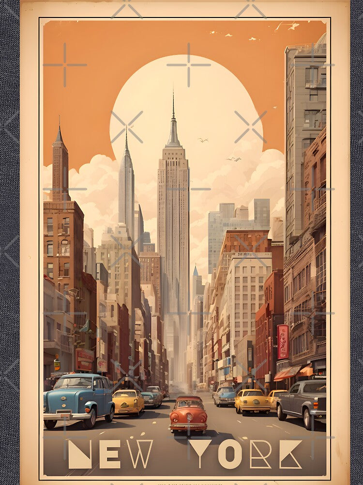 Vintage Manhattan Poster: Nostalgic NYC Vibes by Ceemko's Vintage Corner