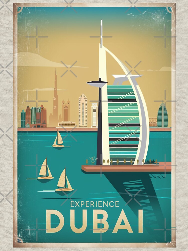 Dubai Vintage Travel Poster by TravelerRat