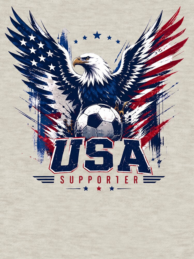 USA Soccer Supporter – Patriotic Eagle Football Fan Design by SzymonC000zyArt