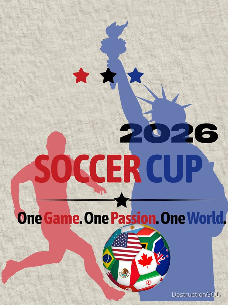 2026 Soccer Cup One Game One Passion One World Sports Fan Design by DestructionGOD