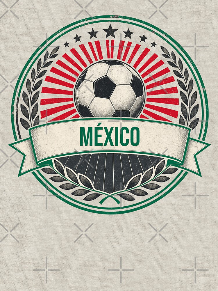 Mexico Vintage Soccer Crest — Retro Mexican Football Badge Fan Emblem by icemanphotos