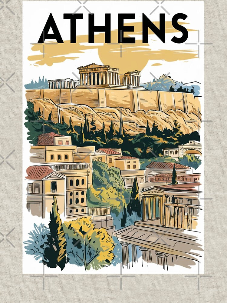 Athens Vintage Travel Poster by TravelerRat