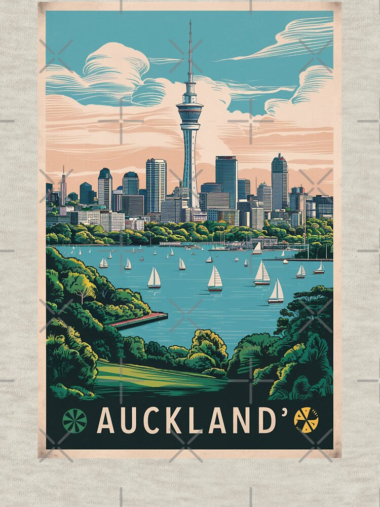 Auckland Vintage Travel Poster by TravelerRat