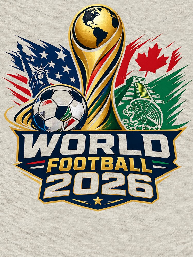 World Football 2026 Championship Emblem – USA Canada Mexico Soccer T-Shirt Design by TETHER007