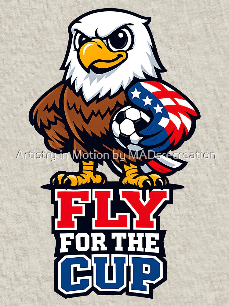 USA Bald Eagle Soccer Mascot – Fly For The Cup Patriotic Football Fan T-Shirt Sticker by  Artistry in Motion by MADsrecreation