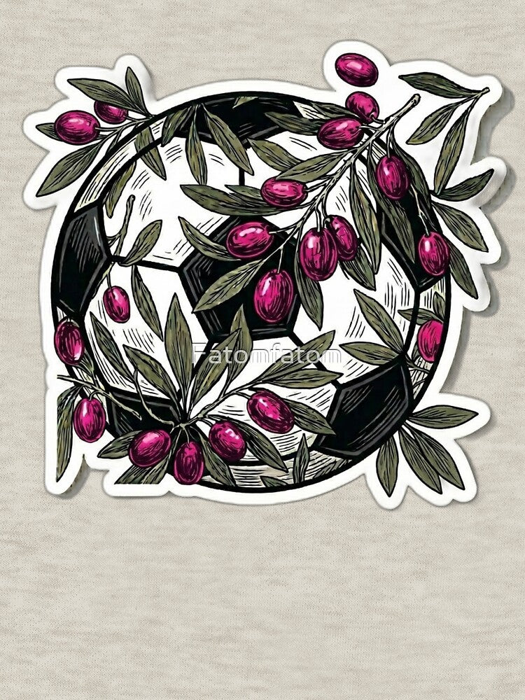 Retro 90s Football Olive Tree Branch Pink Soccer 2026 Aesthetic by Fatomfatom
