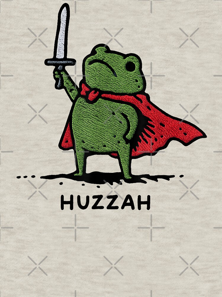 Huzzah Frog With Sword by Threadify LLC