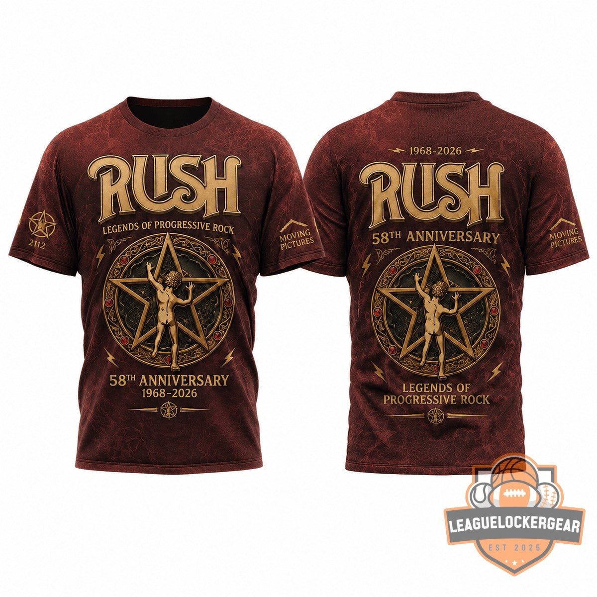 RUSH 58th Anniversary Legends of Progressive Rock T-Shirt