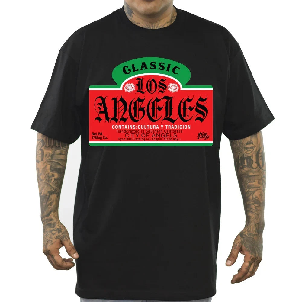 Classic Los Angeles Tres Flores Men's Shirt Dyse One Three Flowers Chicano Style