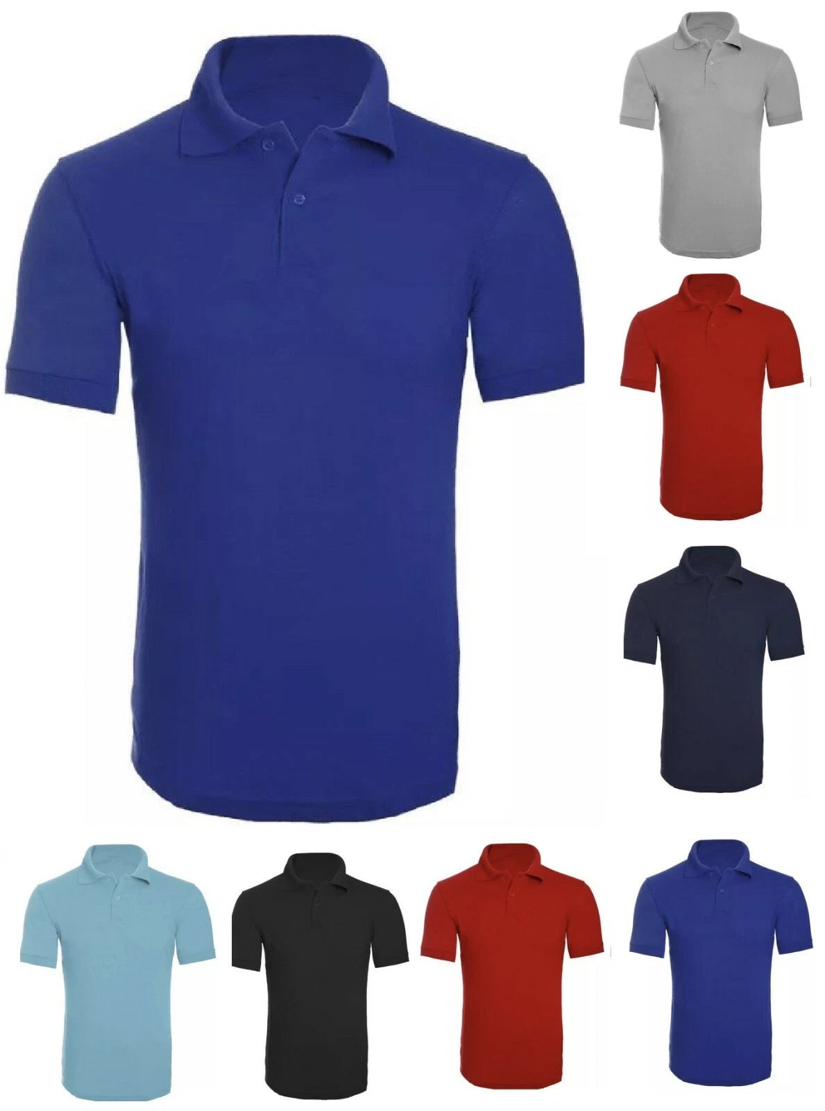 Mens Plain POLO T-shirt Mens Crew Neck T-Shirts Tee Top Cotton mix Quality m-2xl