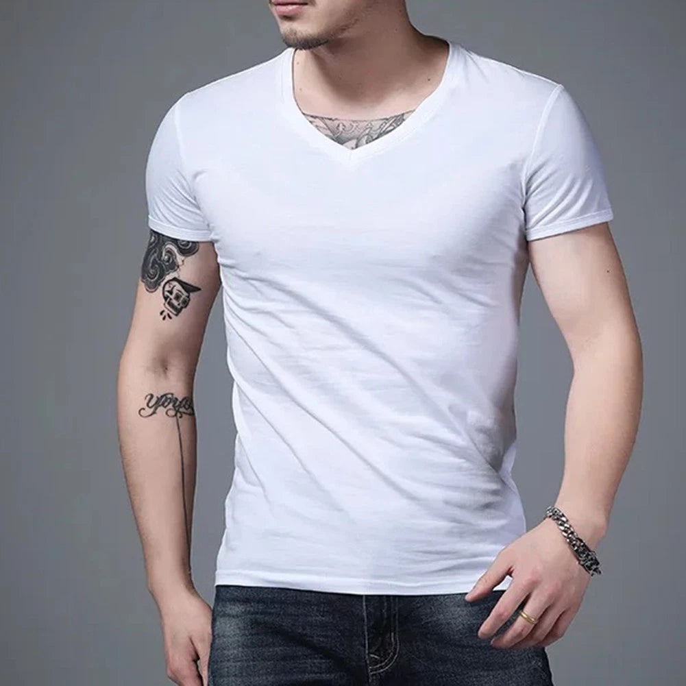 Fashionable Men's Short Sleeve Gym Vest Casual Tank Tops Fitness T shirt