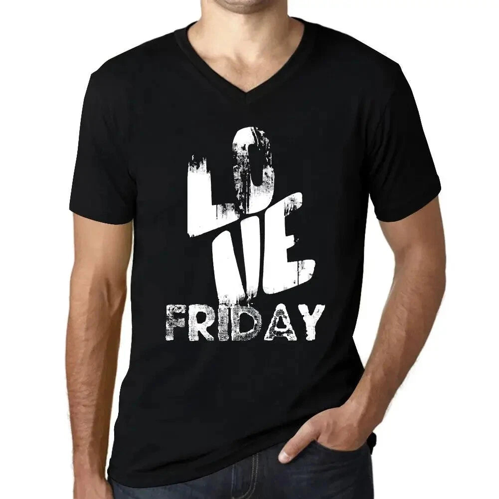 Men's Graphic T-Shirt V Neck Love Friday Eco-Friendly Limited Edition