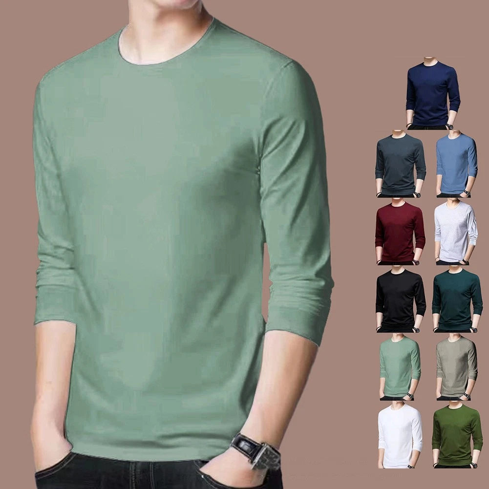 Stylish Navy Blue Muscle Activewear Long Sleeve Tshirt Undershirt for Men