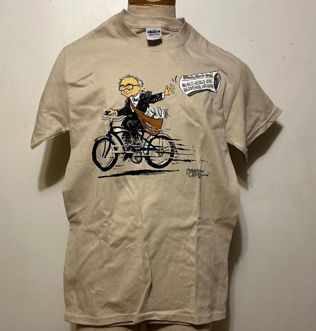 New Very Rare Warren Buffett Berkshire Hathaway Omaha World Herald Small Shirt
