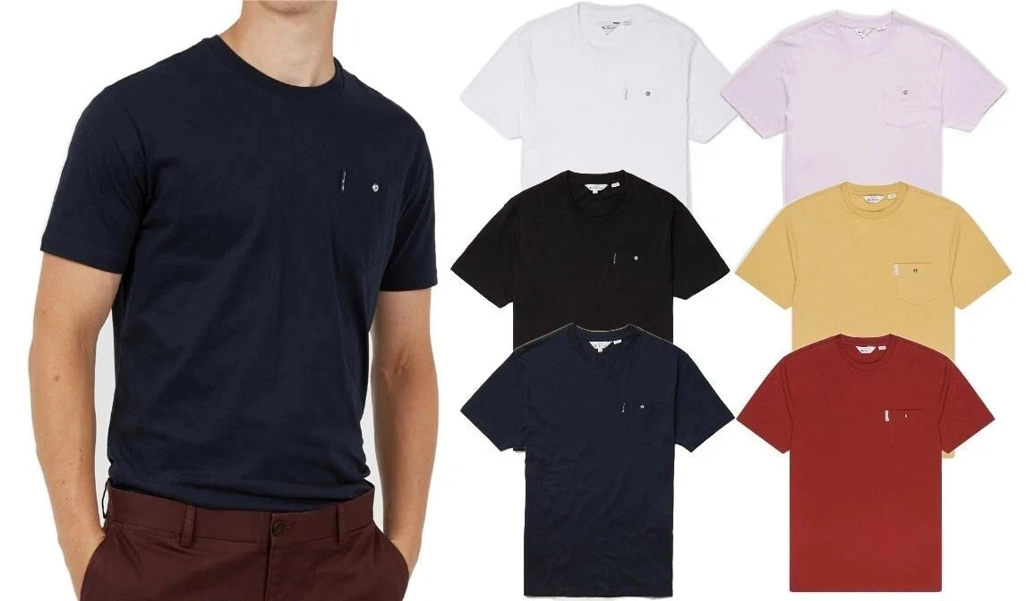 Ben Sherman Men's T-Shirt Plain Crew Neck Short Sleeve Casual Summer Cotton Tee