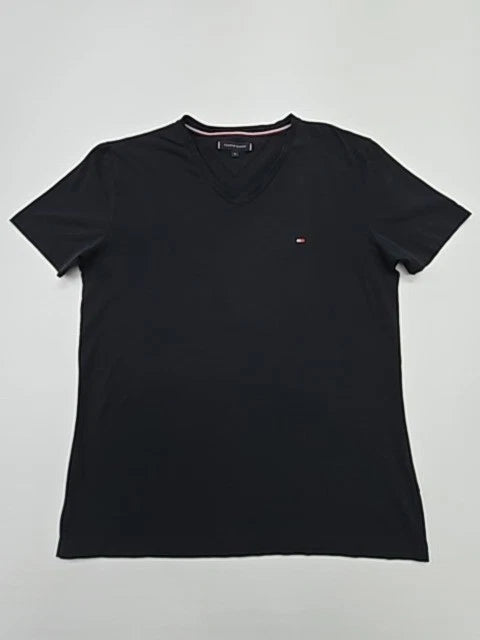 Tommy Hilfiger Men's Black V-Neck Slim T-Shirt XL Tagless